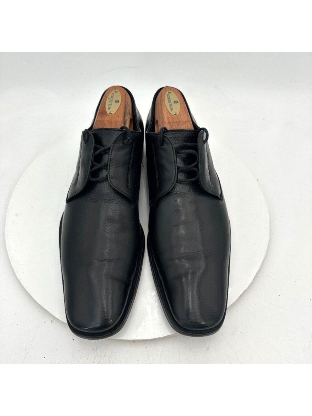 Gucci Men Size UK 8D US 8.5 Black Leather Plain Toe Derby Dress Shoes
